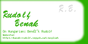 rudolf benak business card